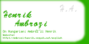 henrik ambrozi business card